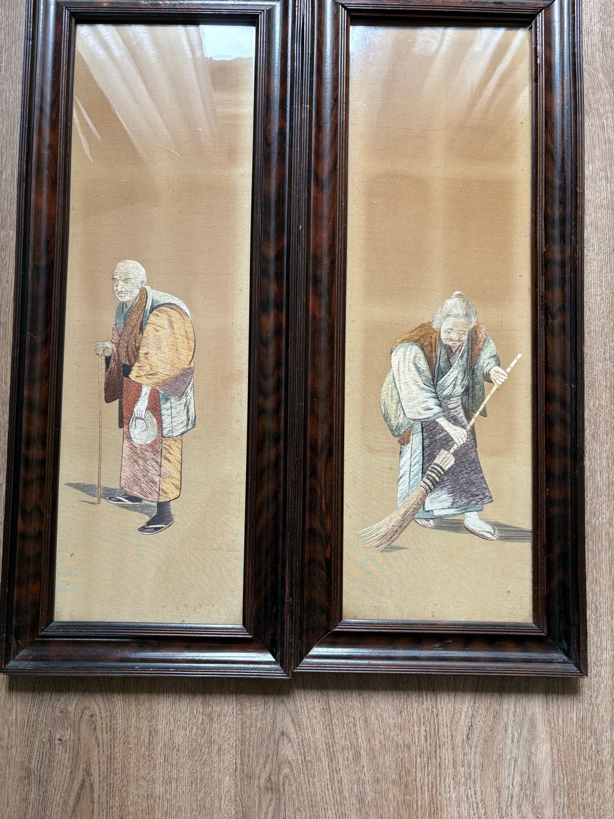 Handgemaakte Japanse Zijde Kunstwerken - Meying Periode, Antiek en Kunst, Ophalen of Verzenden