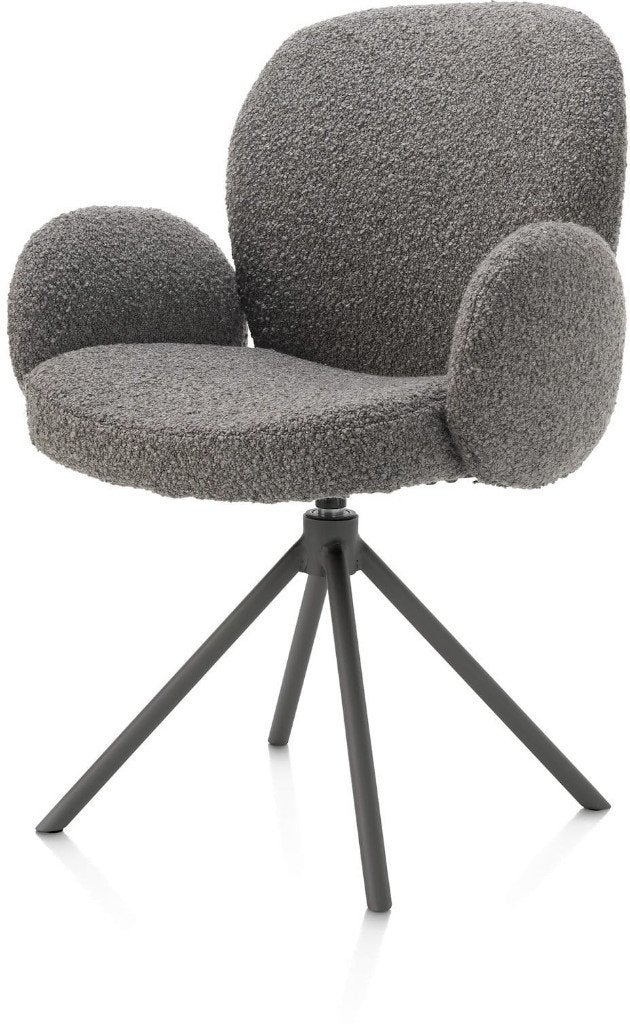 6 Nieuwe Armleuning stoelen Draaibaar, Lever/Grijs Xooon, Ophalen, Nieuw, Metaal, Grijs