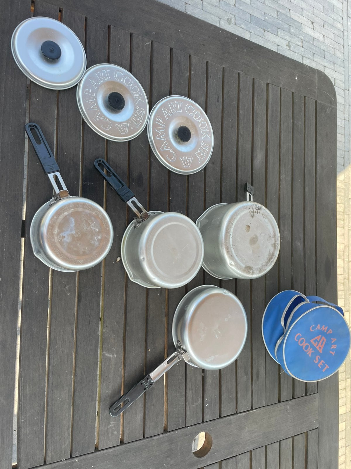 Camping potten en pannetje set, vintage!, Ophalen, Gebruikt, Aluminium, Pannenset