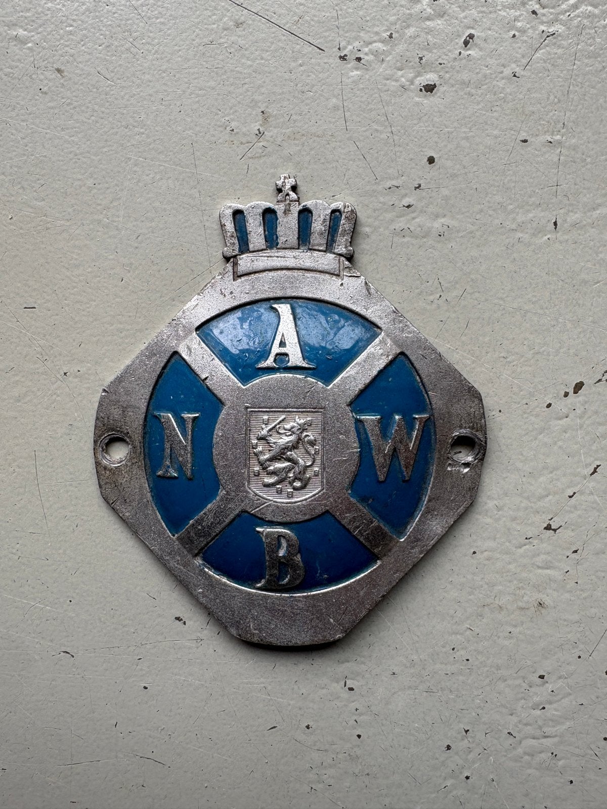 Vintage ANWB embleem voor op de auto, Ophalen of Verzenden, Gebruikt