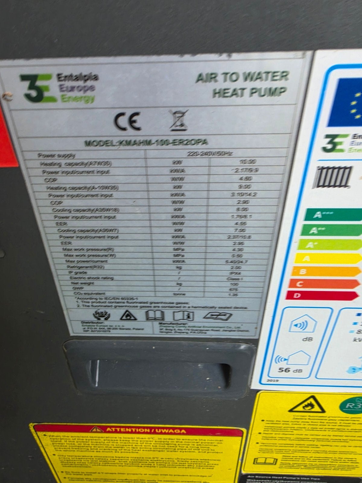 Full-Electric monoblock warmtepomp 10KW, Ophalen, Overige typen, 60 tot 150 cm, 80 cm of meer