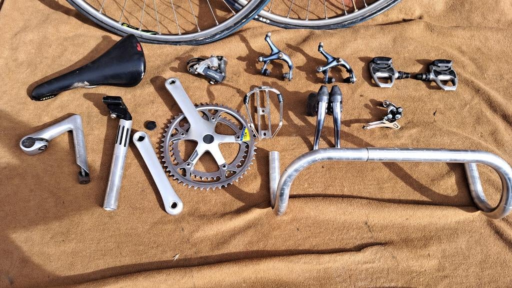 Diverse Vintage racefietsonderdelen. Shimano Exage 300ex, Ophalen of Verzenden, Staal, Overige merken