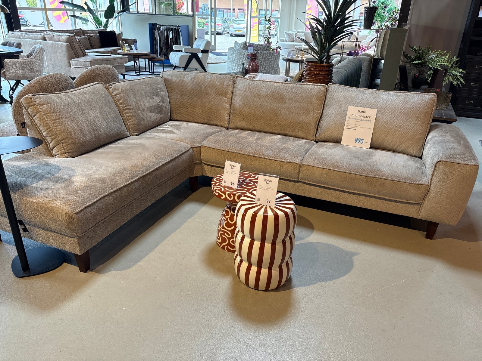 Hoekbank Manchester - Showroomopruiming haco, Ophalen, Zo goed als nieuw, Stof