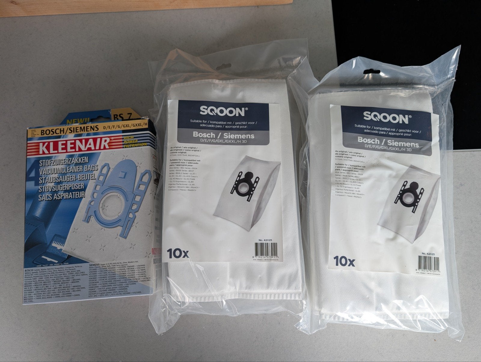 Stofzuigerzakken Bosch/Siemens (Kleenair & Sqoon), Bosch, Nieuw, Sledestofzuiger, Ophalen