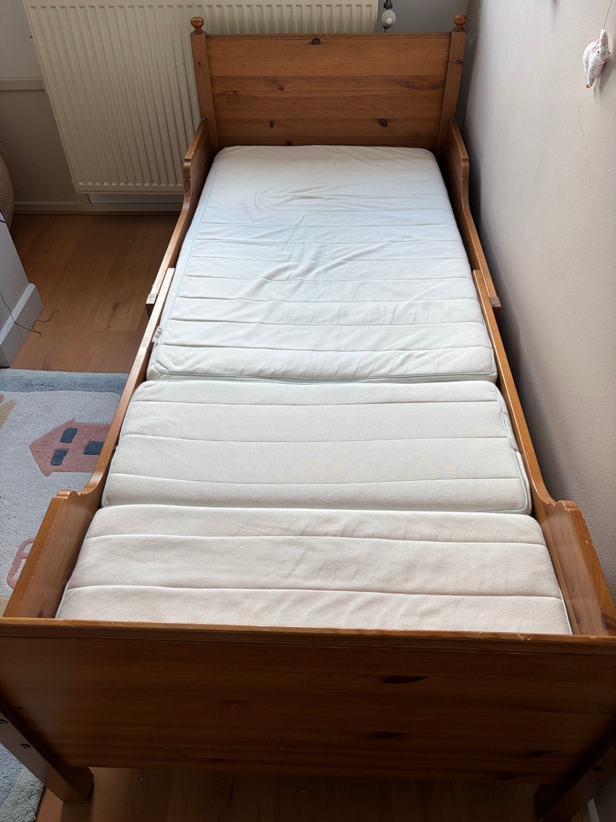 IKEA meegroeibed 80x200cm, Ophalen, Eenpersoons, Bruin, 80 cm