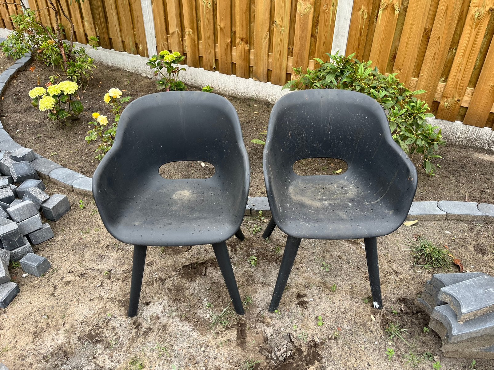 Tuinstoelen zwart, Ophalen, Gebruikt, Zwart, Vijf, Zes of meer stoelen