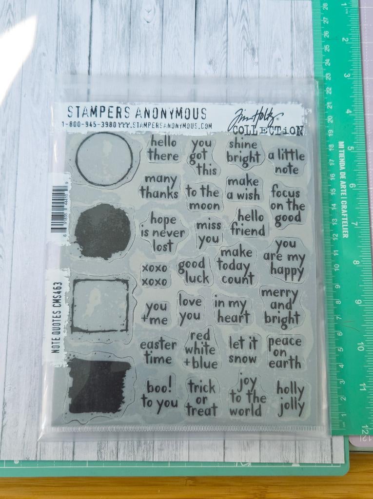 Tim Holtz - Cling Stamp - Note Qoutes CMS463, Ophalen of Verzenden, Nieuw, EZ-mounted stempel