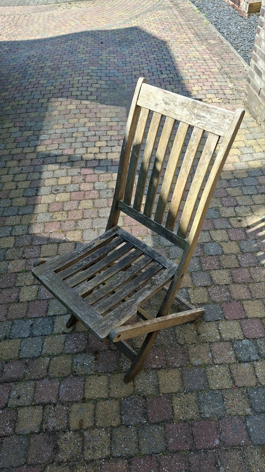 4 x Houten tuinstoelen - inklapbaar, Ophalen of Verzenden, Gebruikt, Hout, Inklapbaar
