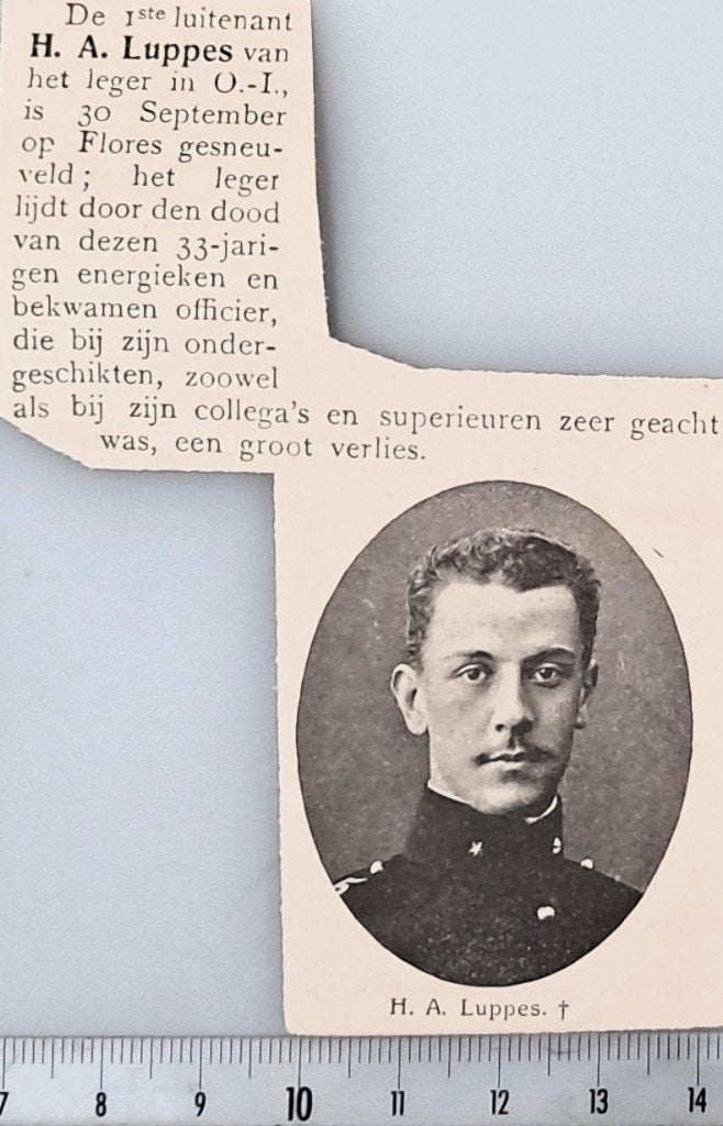 Leger Indië 1916;1e Luit. Luppes is op Floris gesneuveld, Verzenden, Voor 1940, Gebruikt, Overige onderwerpen