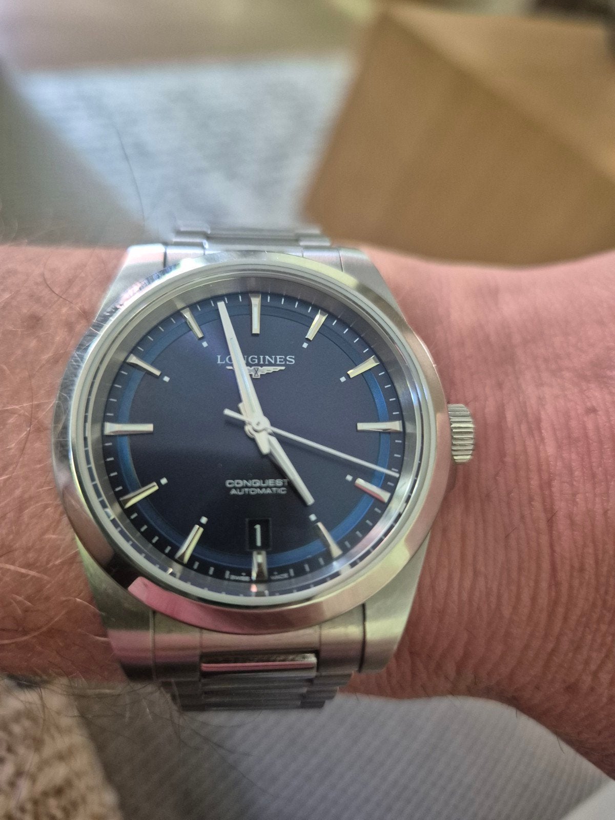 Longines Conquest Automatic horloge 38mm - Zo goed als nieuw, Overige merken, Staal, Staal, Polshorloge
