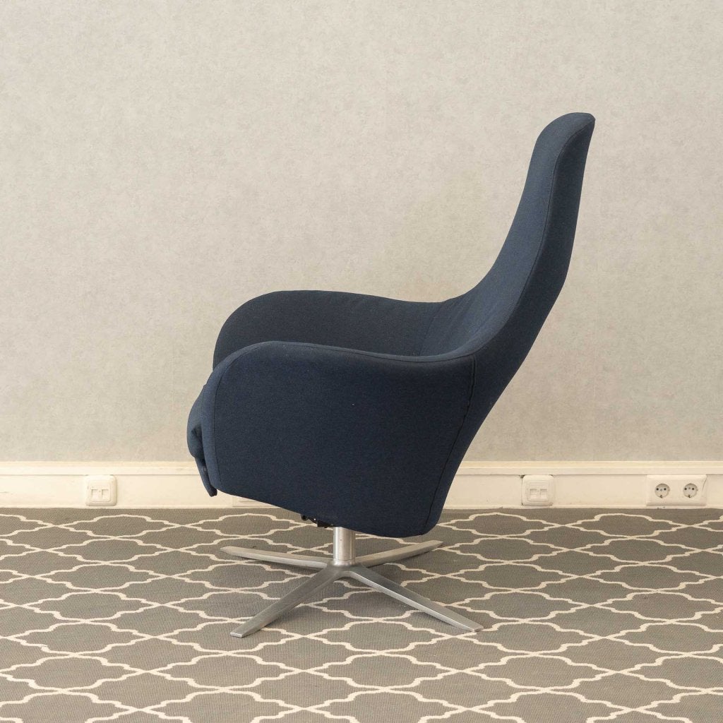 ACTIE!! Montis Marvin relaxfauteuil - blauwe stof, Niet ingevuld, Zo goed als nieuw, Niet ingevuld, Niet ingevuld
