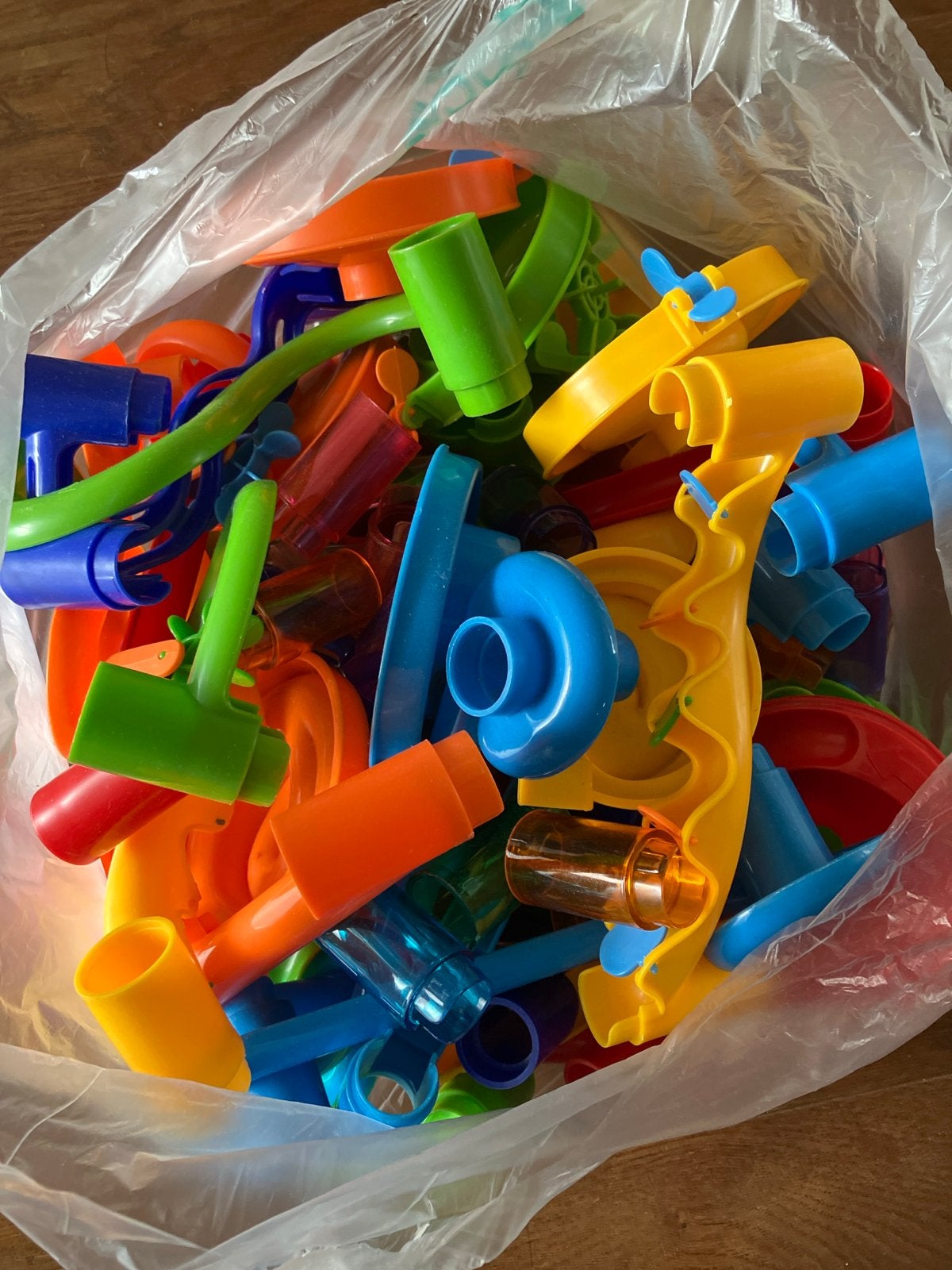 Knikkerbaan onderdelen voor creatief bouwen + knikkers, Ophalen, Gebruikt, Bouwen