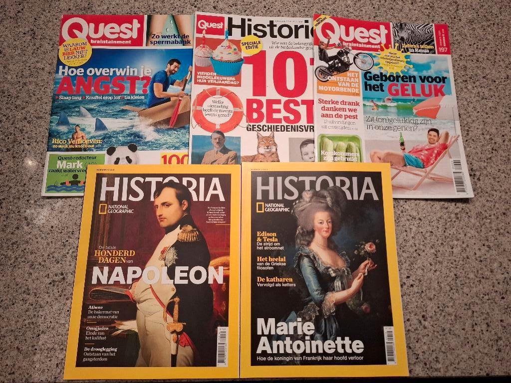 QUEST, 3 STUKS en HISTORIA, NATIONAL GEOGRAPHIC 2 STUKS, Boeken, Tijdschriften en Kranten, Ophalen of Verzenden, Zo goed als nieuw