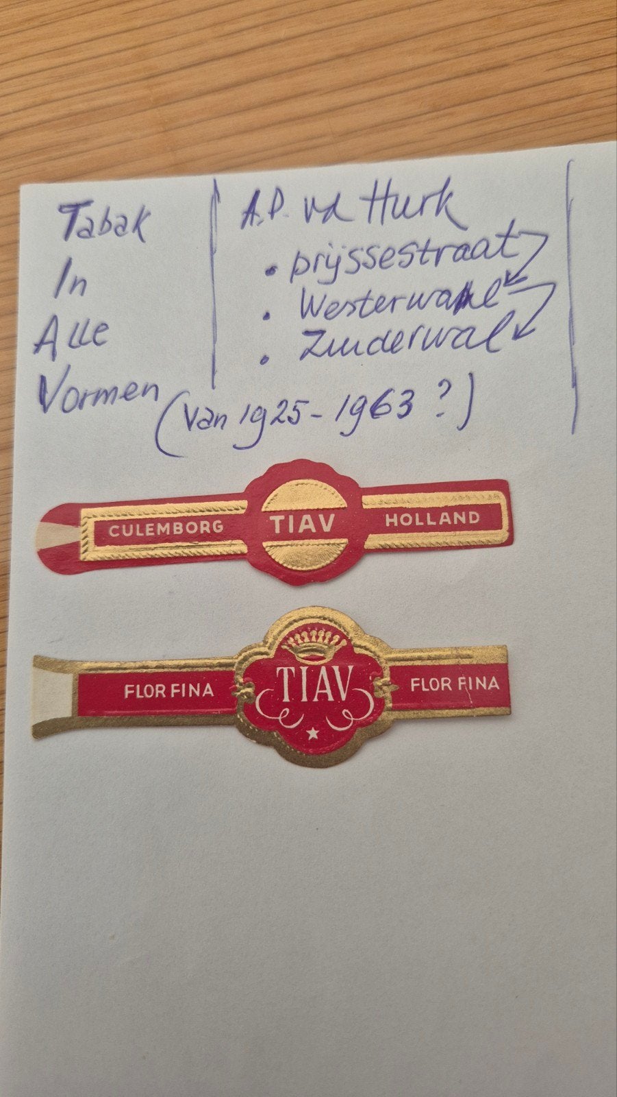 Sigarenbanden CULEMBORG, Ophalen, Zo goed als nieuw, Sigarenbandjes