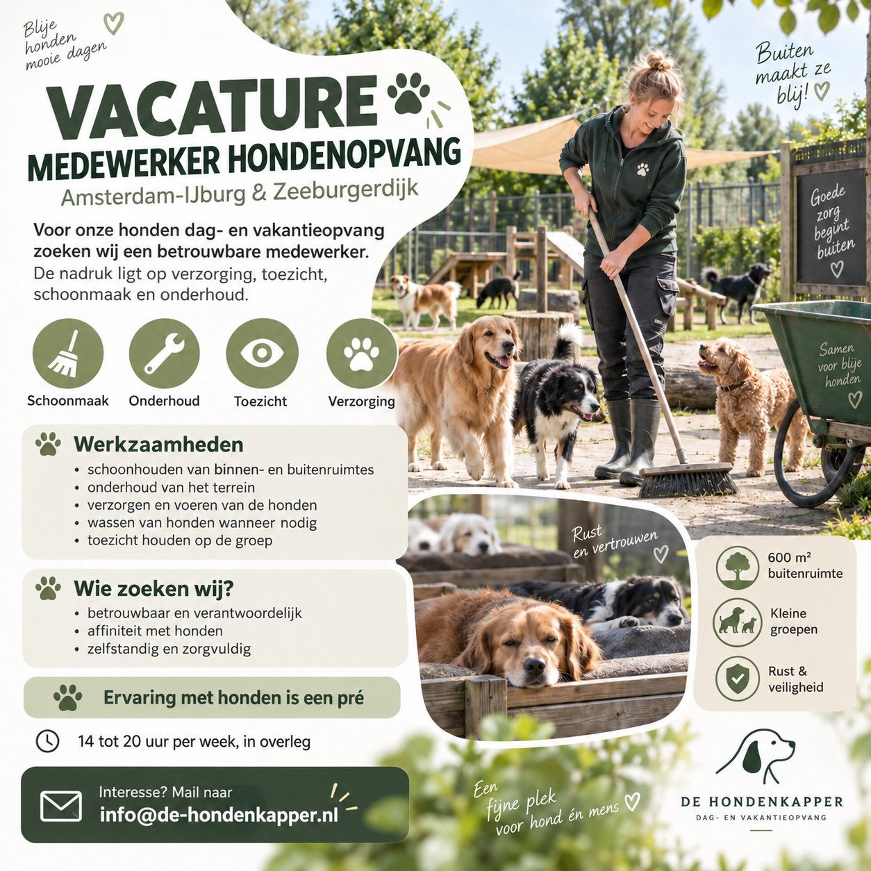 Vacature hondencreche medewerker Amsterdam, Diensten en Vakmensen