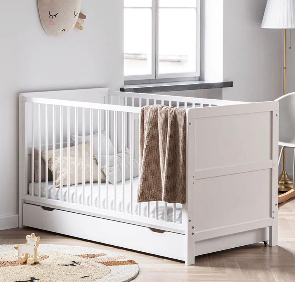 Petit Amélie 3 in 1 Meegroeibed 0-4 jaar met opberglade., Ophalen, Gebruikt, 70 tot 85 cm, 140 tot 160 cm