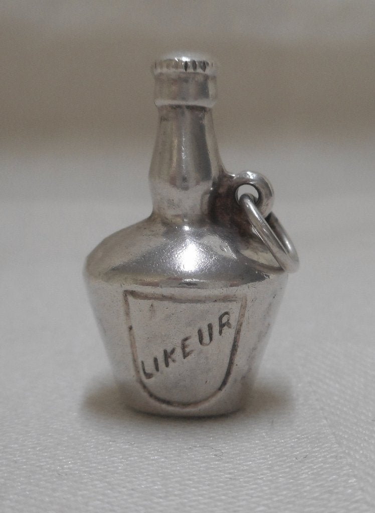 Zilveren vintage bedel Likeur fles nr.201, Overige merken, Verzenden, Zo goed als nieuw, 1 bedel
