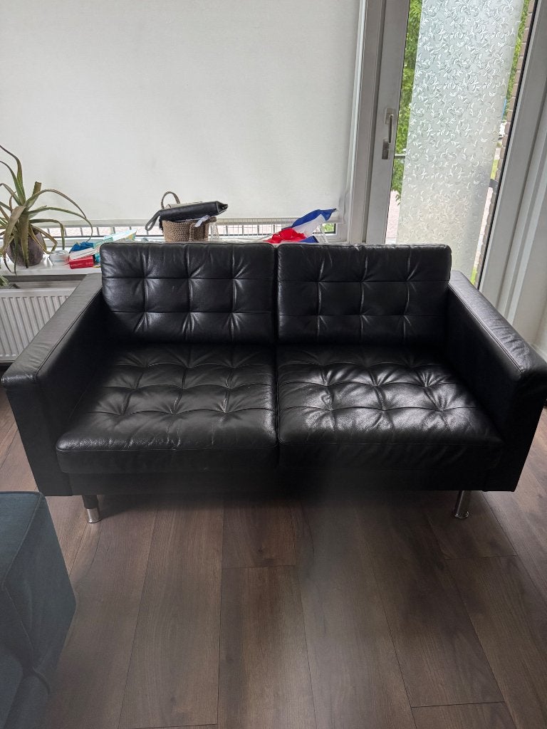 Landskrona leather couch, Ophalen, Gebruikt, Tweepersoons, Rechte bank