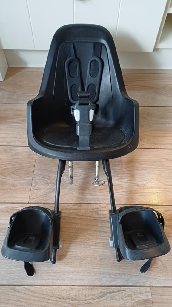 Fietsstoeltje voorop: Bobike Mini One Zwart., Fietsen en Brommers, Fietsaccessoires | Fietsstoeltjes, Ophalen, Gebruikt, 9 t/m 18 kg