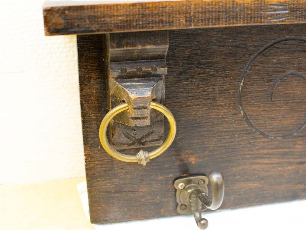 Houten kapstok met kleed 31930, Wandkapstok, Gebruikt, Ophalen of Verzenden, Minder dan 100 cm