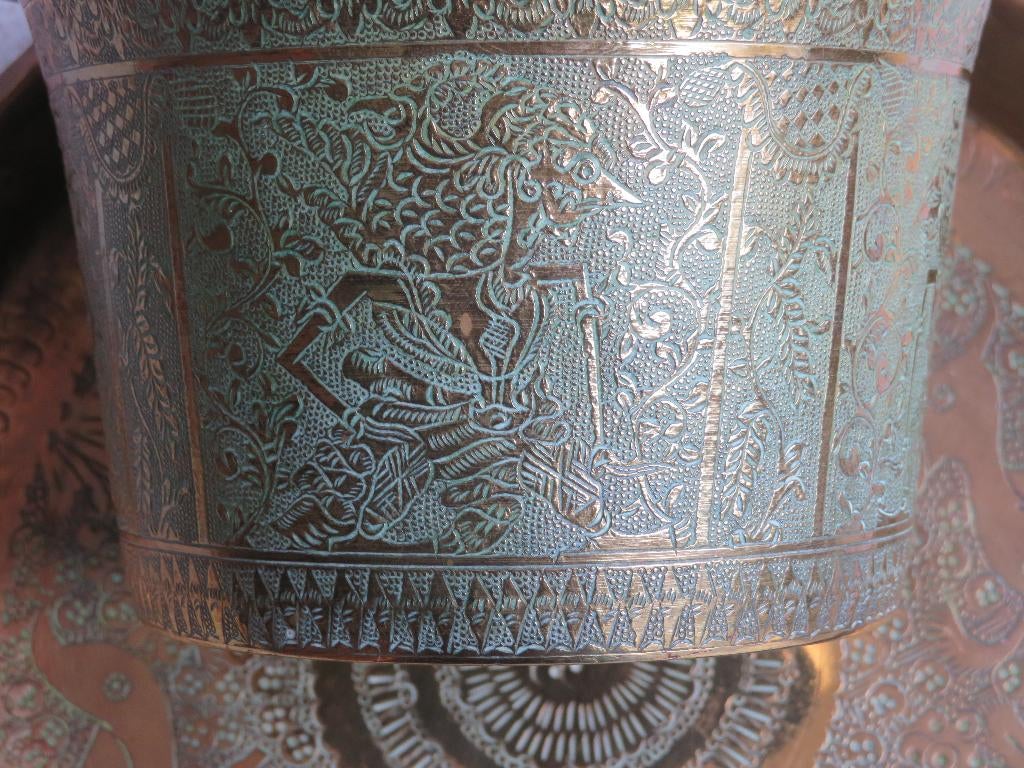 Vintage twee Indiase meditatie, offerschalen handgeklopt, Antiek en Kunst, Antiek | Koper en Brons, Ophalen of Verzenden, Brons