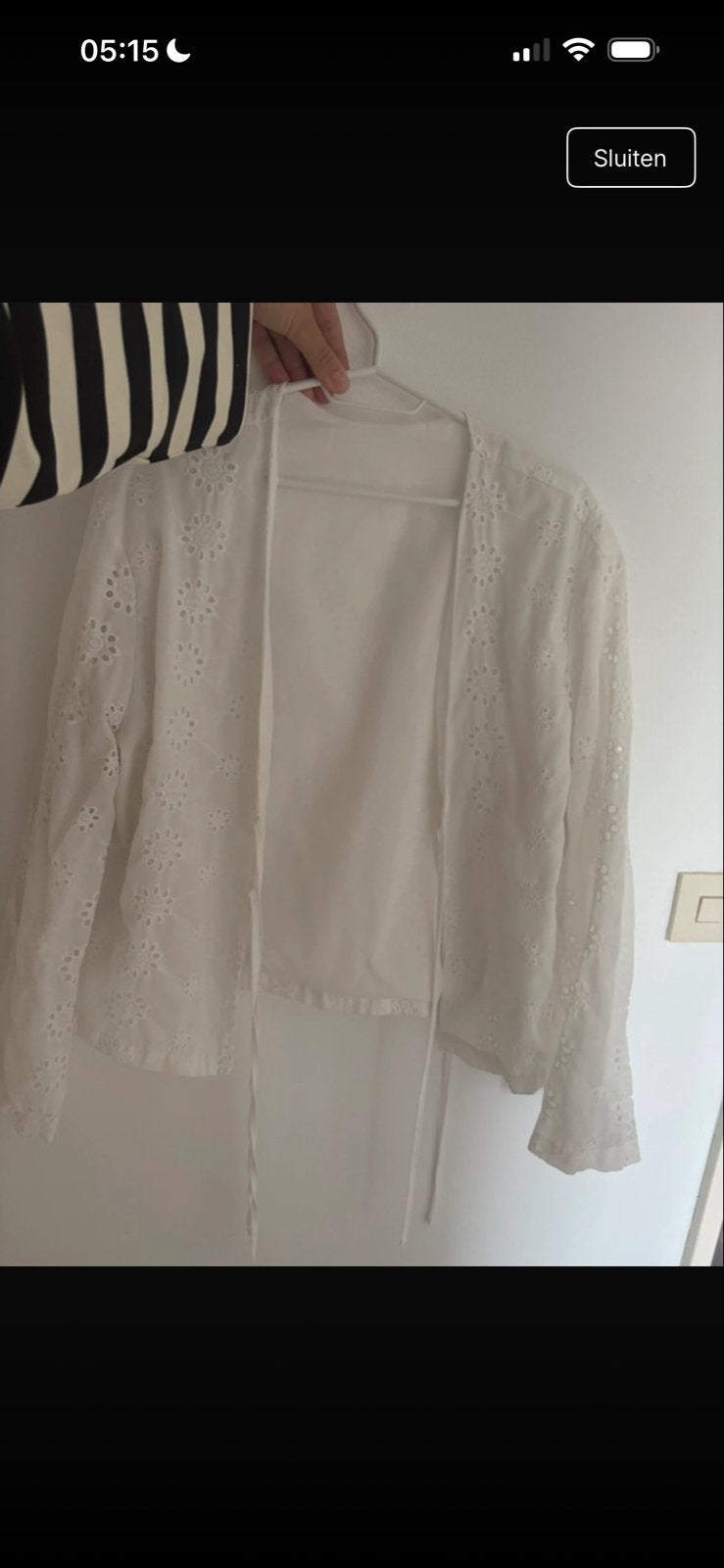Witte kanten kimono/vestje, Kleding | Dames, Ophalen of Verzenden, Zo goed als nieuw, Maat 46/48 (XL) of groter, Wit