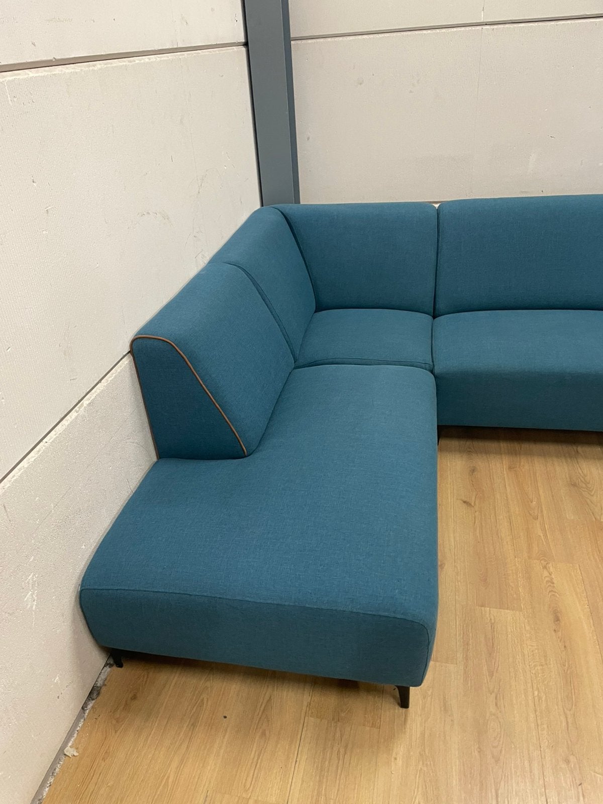 Mooie luxe turquoise blauwe hoekbank - GEREINIGD!!!, Huis en Inrichting, Ophalen, 250 tot 300 cm, Luxe, Hoekbank