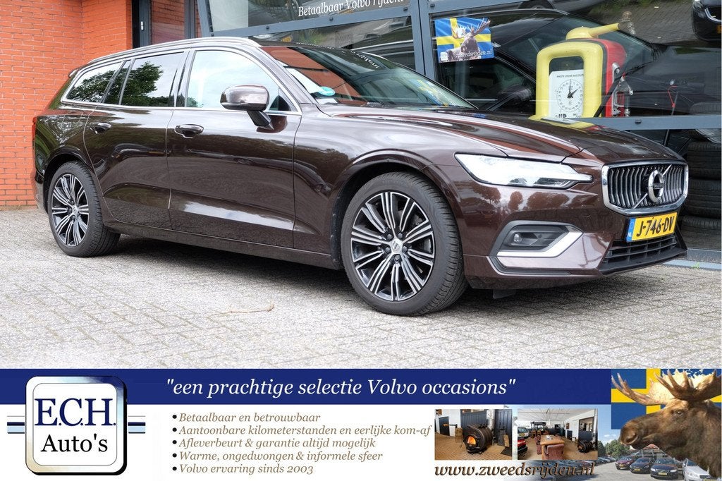 Volvo V60 2.0 B3 177 pk Mild-Hybrid Inscription, Leer, Adapt, Auto's, Volvo, 4 cilinders, Hybride Elektrisch/Benzine, 177 pk, Onderhoudsboekje