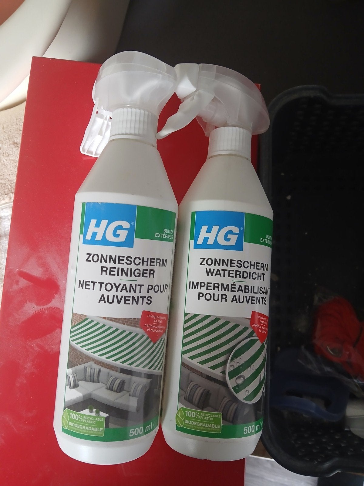 te koop zonnescherm reiniger en zonnescherm waterdicht, Tuin en Terras, Zonneschermen, Ophalen, Nieuw, Knikarmscherm