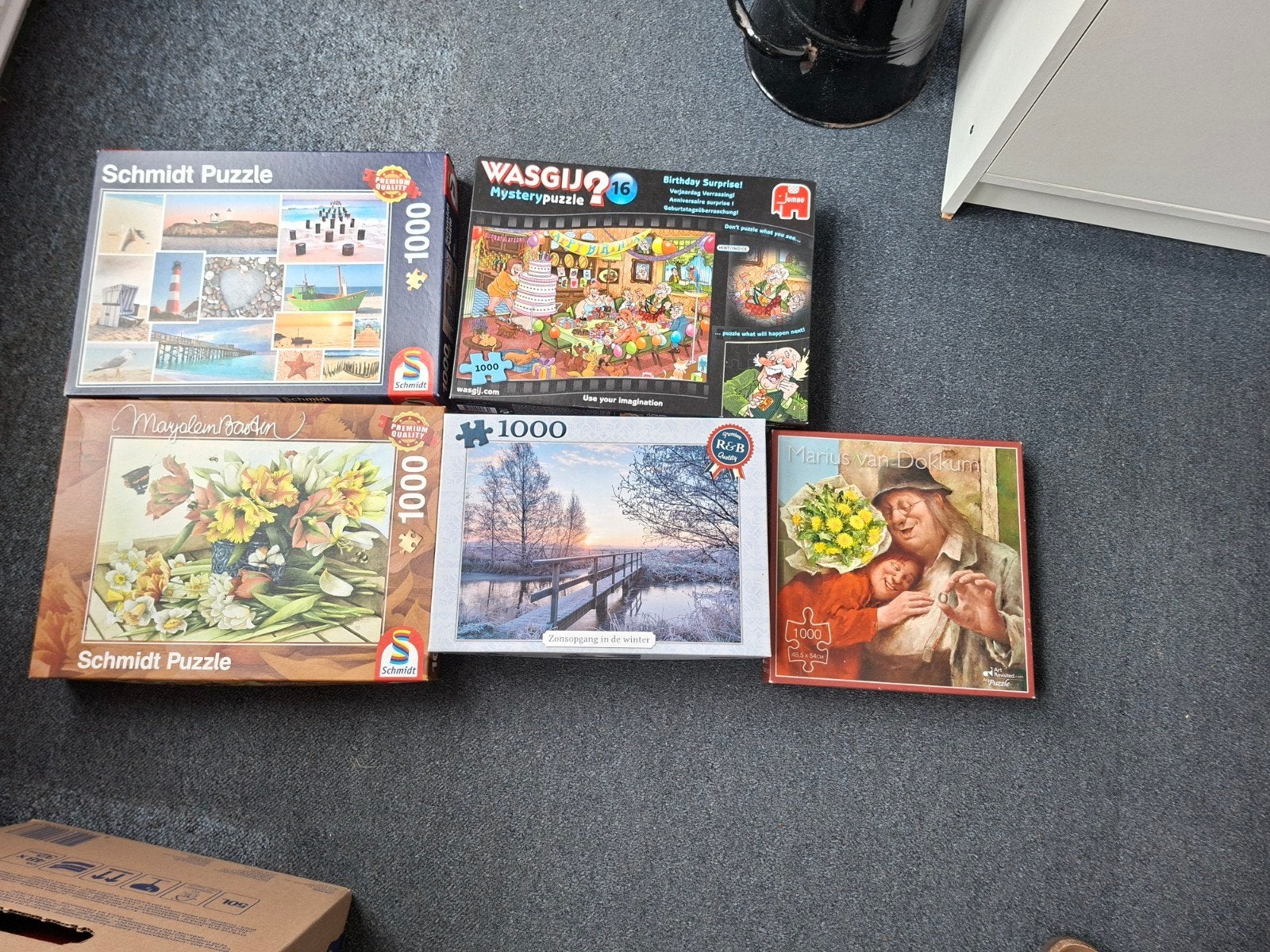 5 puzzels, allemaal 1000 stukjes., Ophalen, 500 t/m 1500 stukjes, Zo goed als nieuw