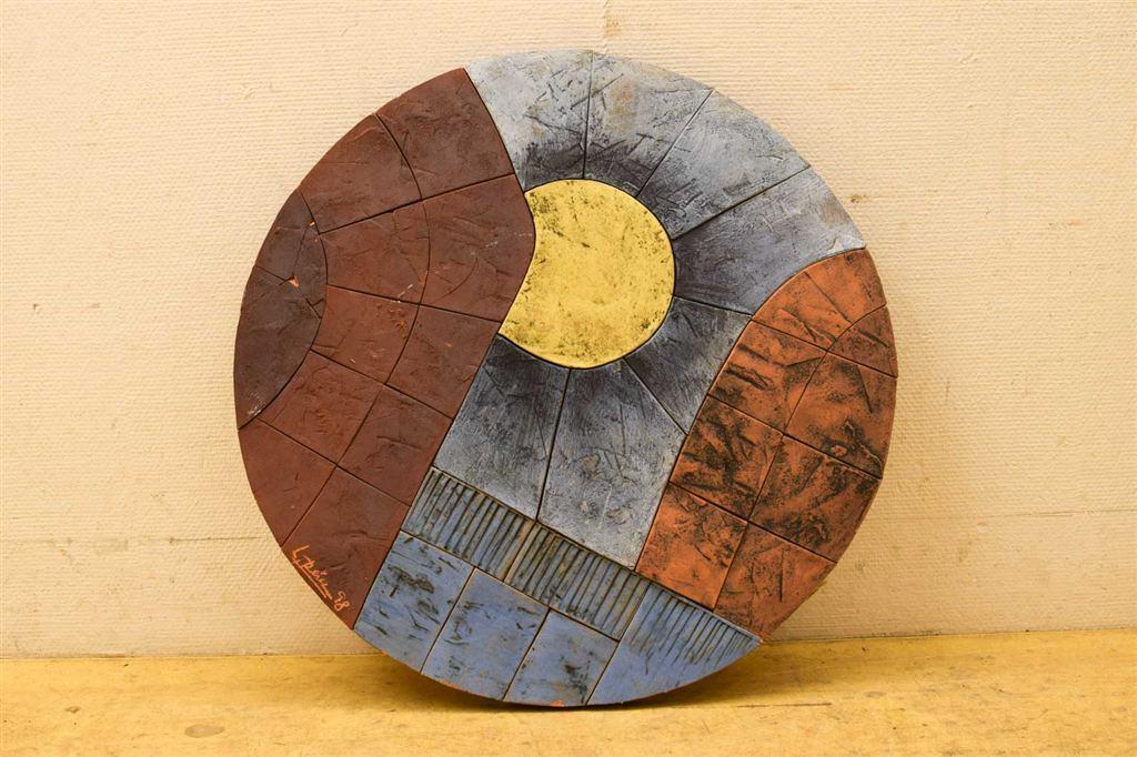 Ronde wandtegel in stukken 49716, Huis en Inrichting, Woonaccessoires | Wanddecoraties, Ophalen of Verzenden, Gebruikt