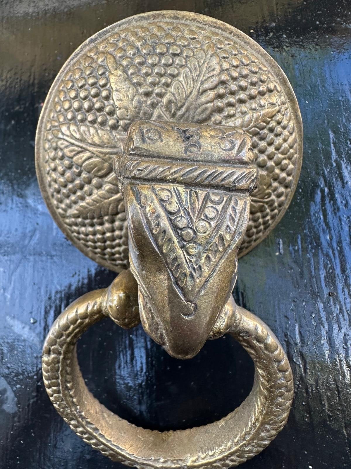 Antieke bronzen deurklopper met olifantenkop 1930, Ophalen of Verzenden