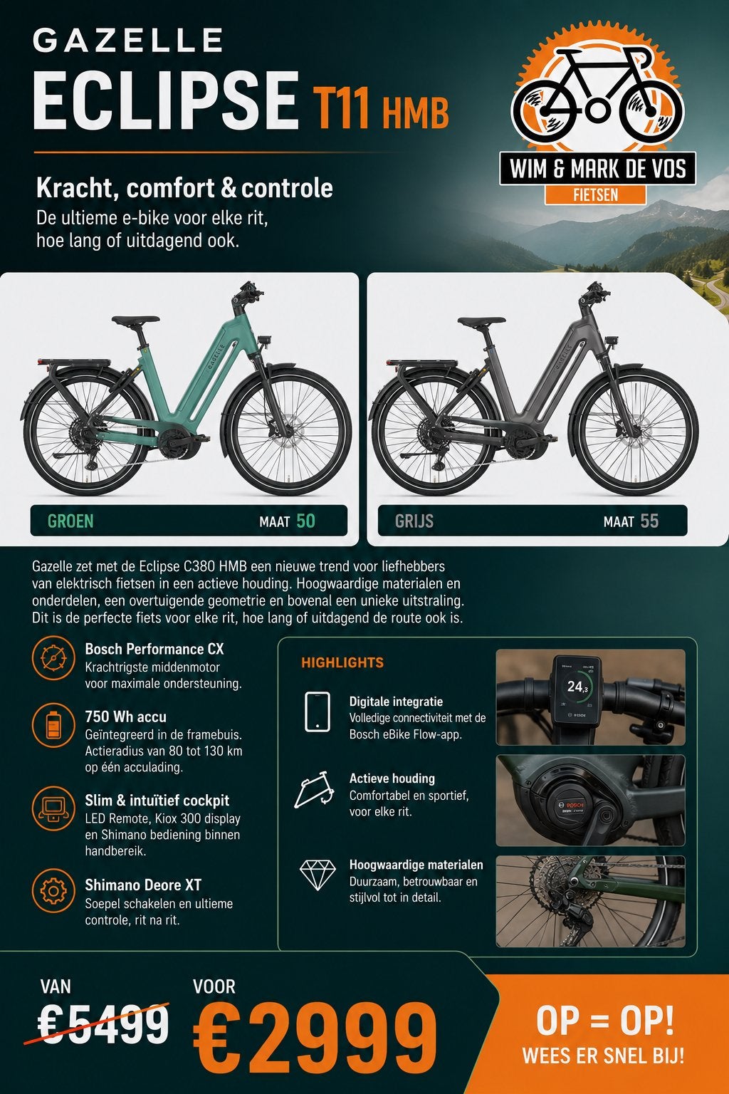 Nieuwe gazelle eclipse *750wh* performance cx*, Ophalen, Zo goed als nieuw