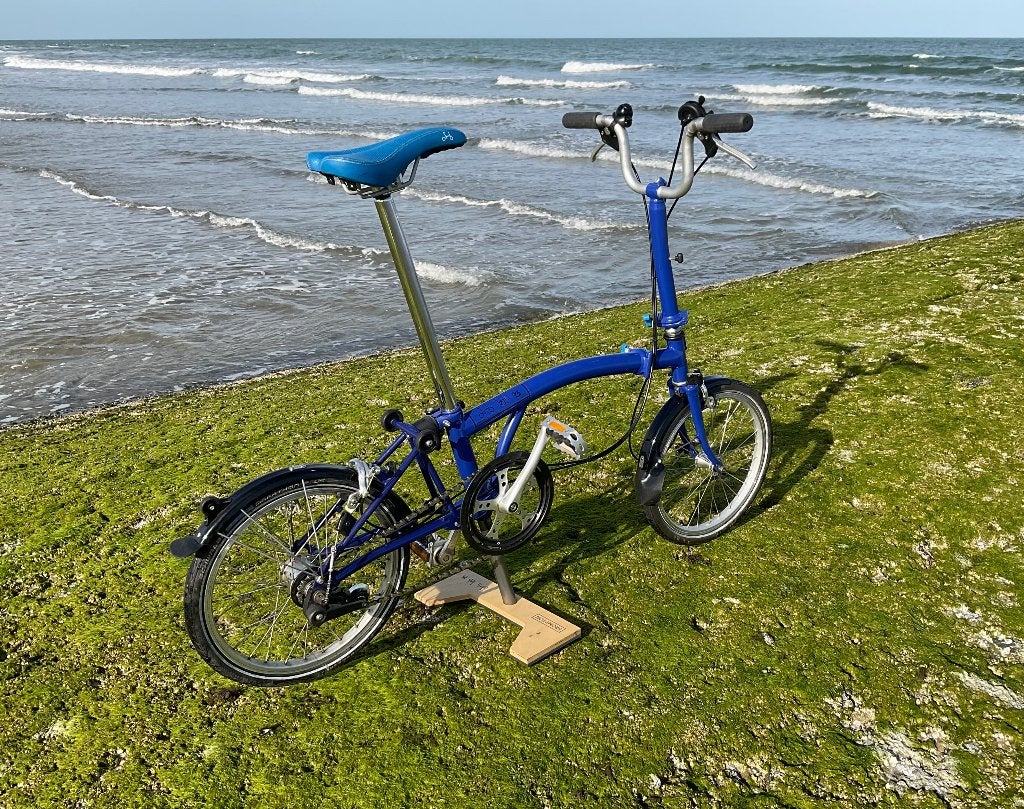 Brauwe Blompton of Blauwe Brompton ? - type M3L, Fietsen en Brommers, Ophalen, Brompton, 16 tot 18 inch, Versnellingen