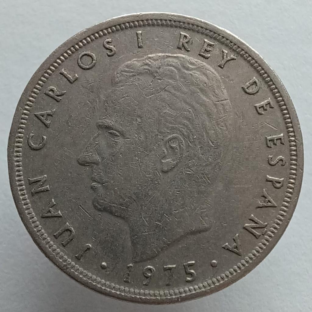 Spanje 5 pesetas 1975 *79 KM807 (misslag), Ophalen of Verzenden, Overige landen, Losse munt