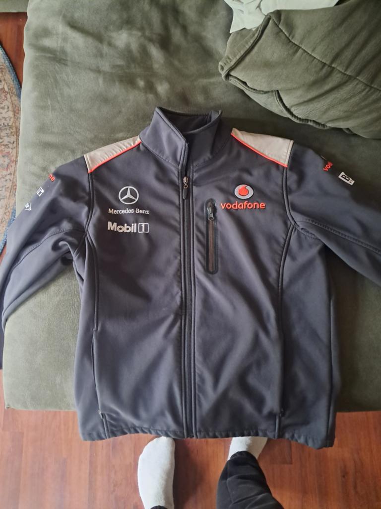 McLaren F1 Team Vodafone Mercedes Softshell Jas Maat M, Kleding | Heren, Ophalen, Maat 48/50 (M), McLaren, Grijs