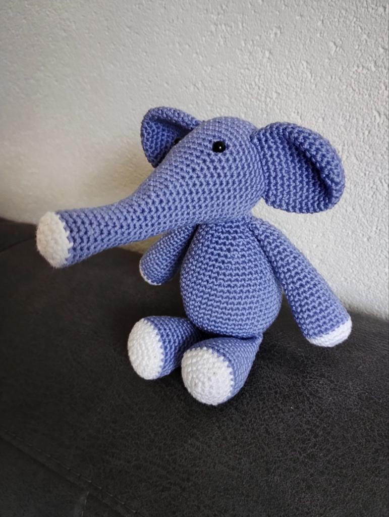 Gehaakte olifant, Paars, Handgemaakt, Nieuw, Ophalen of Verzenden