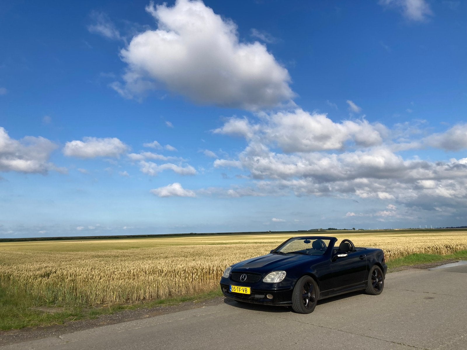 Mercedes-Benz SLK 2.3 Slk230 Kompr R170 2001 Zwart, Auto's, Achterwielaandrijving, Zwart, 4 cilinders, Cabriolet