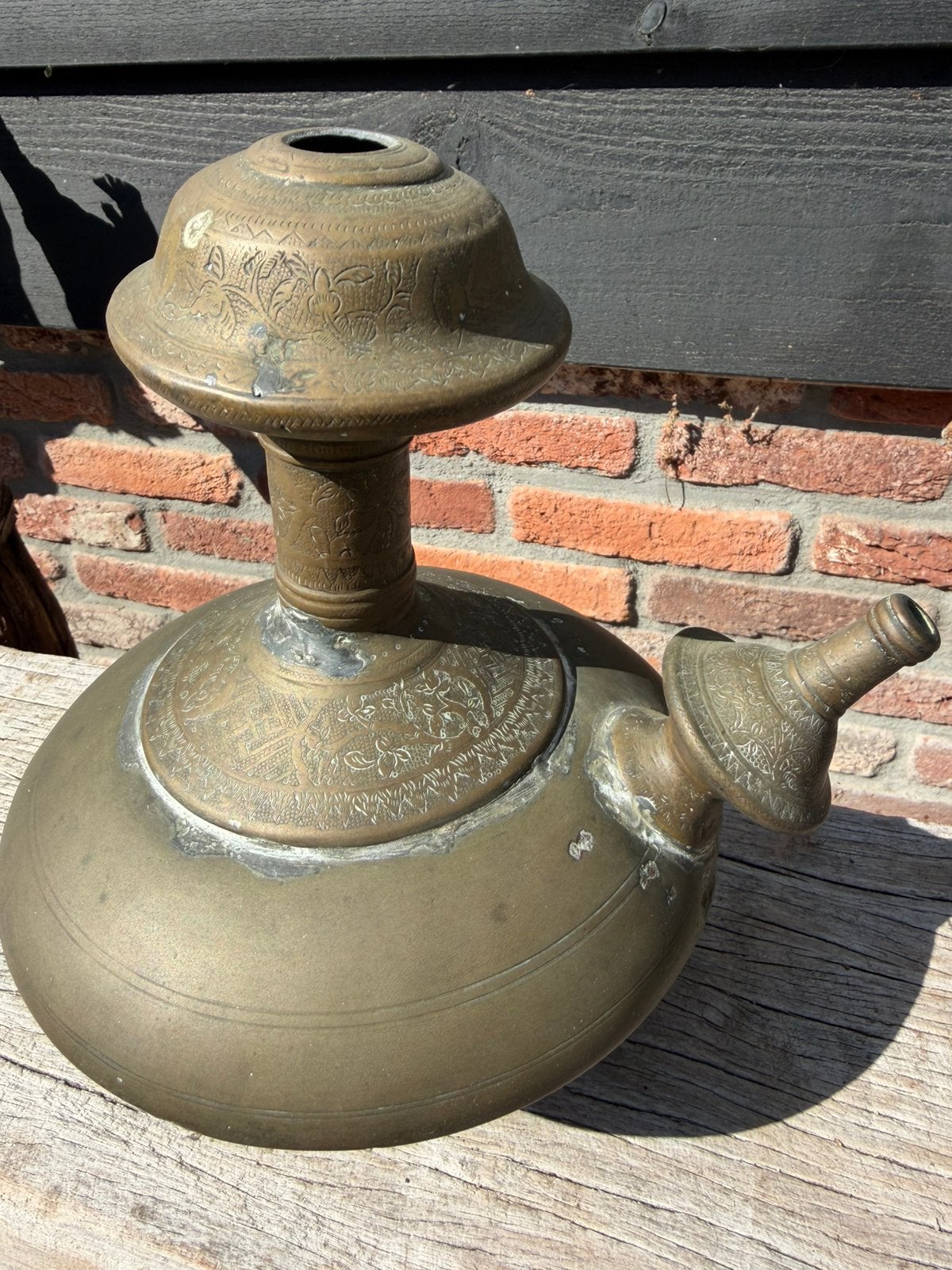 100 jaar oude koperen Kendi ( drinkfles), Ophalen of Verzenden