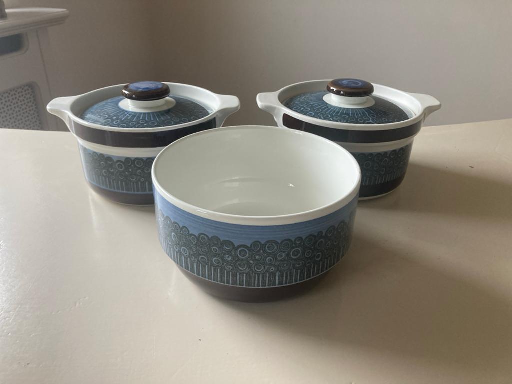 Vintage Rorstrand Amanda dekschalen set - 3 stuks, Huis en Inrichting, Ophalen of Verzenden, Gebruikt