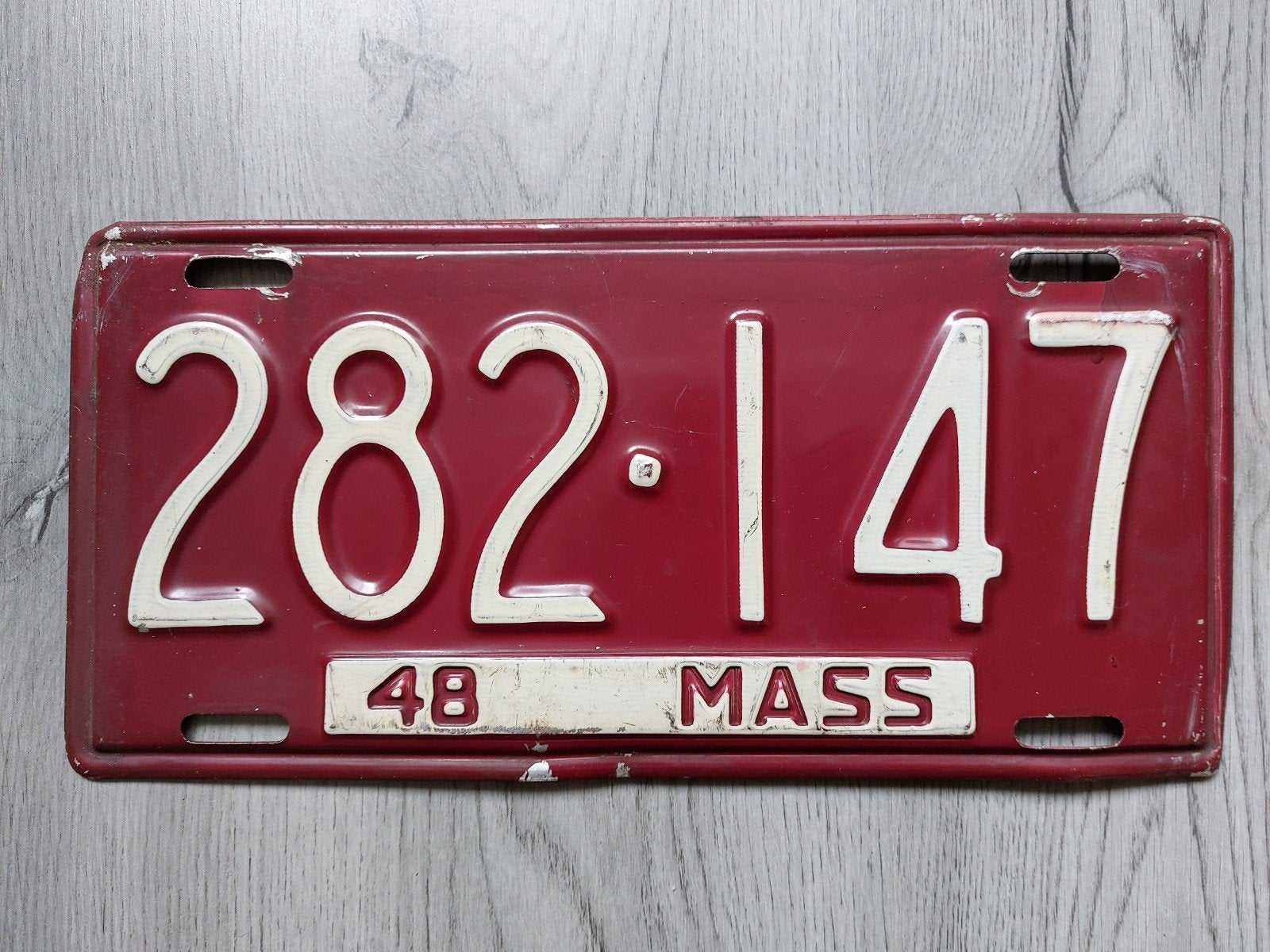 Kenteken 1948 Massachusetts USA Nummerplaat Nummerbord, Ophalen of Verzenden, Gebruikt, Auto's