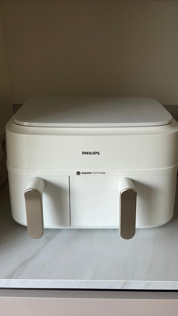 Philips Airfryer 3000 Dual Basket NA352/00 wit zgan, Ophalen of Verzenden, Zo goed als nieuw, Airfryer XXL