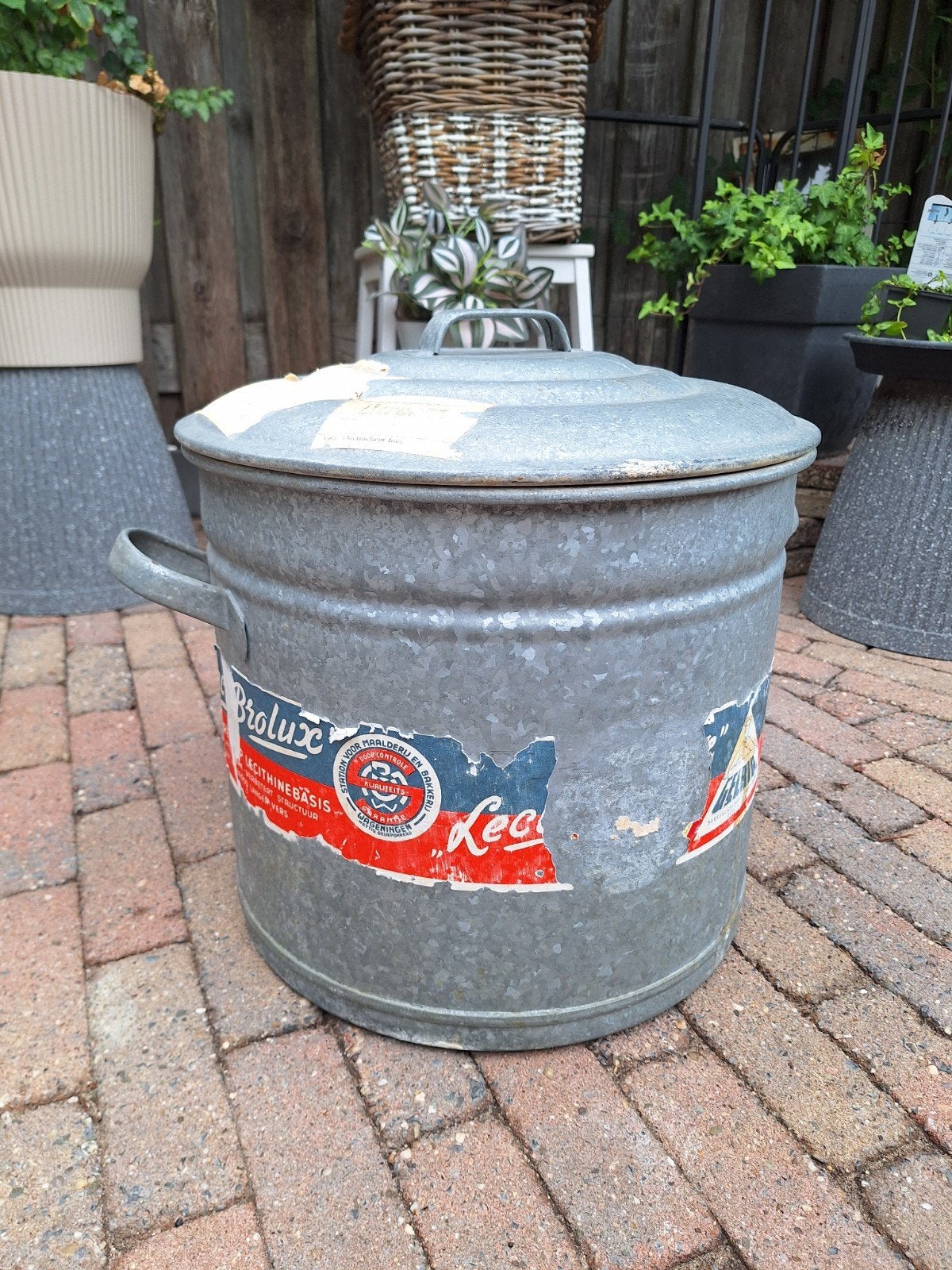 Oude zinken wasketel Beccon Doetinchem - vintage, Ophalen