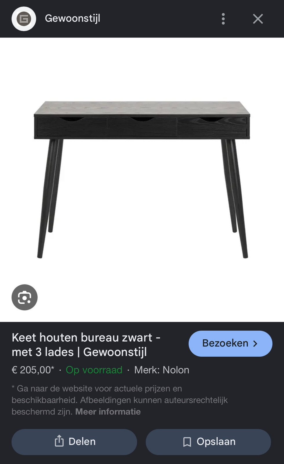 Houten bureau nieuw in doos, Huis en Inrichting, Bureaus, Ophalen, Zo goed als nieuw