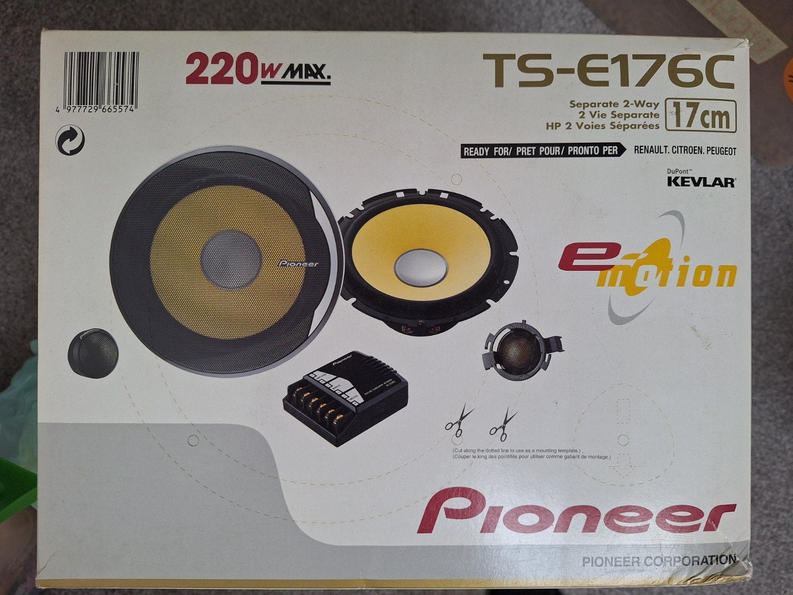 Pioneer TS-E176C 2-weg autospeakers 220W max. 17cm, Ophalen of Verzenden, Gebruikt