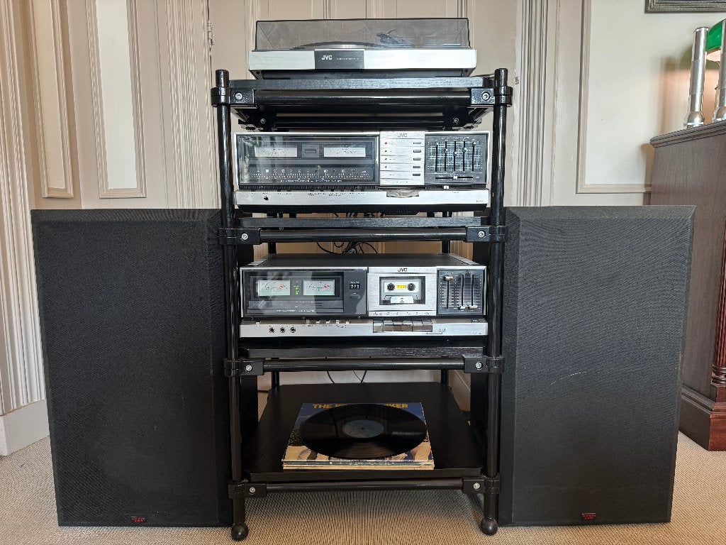 JVC 200 Vintage Stereo Set Toren Platenspeler meubel 76-78, Gebruikt, JVC, Losse componenten, Ophalen