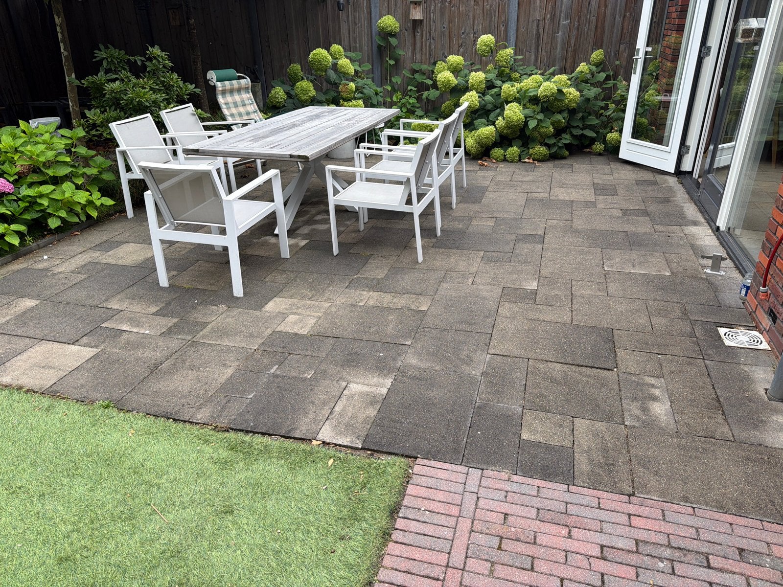 Ca 30 m2 wildverband terrastegels, Tuin en Terras, Tegels en Klinkers, Ophalen, Gebruikt, 10 m² of meer, Beton