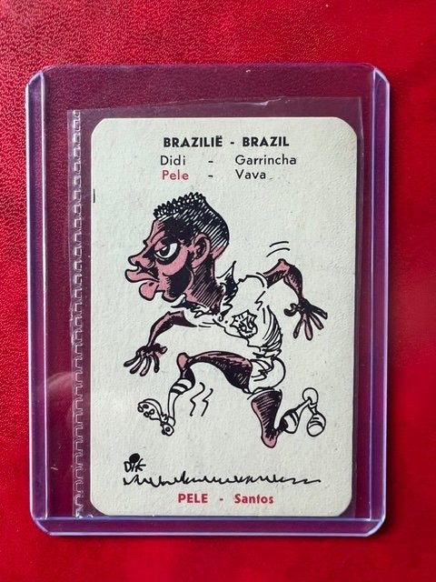 Dik Bruynesteyn PELE Santos voetbal card zeer mooi 1960, Verzenden, Zo goed als nieuw, Buitenlandse clubs, Poster, Plaatje of Sticker