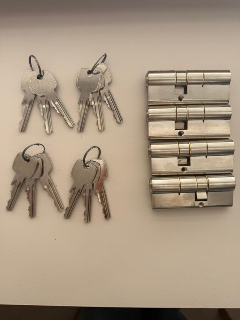 4x Winkhaus SKG** dubbele cilindersloten 75mm, Ophalen of Verzenden, Nieuw, Rvs, Slot