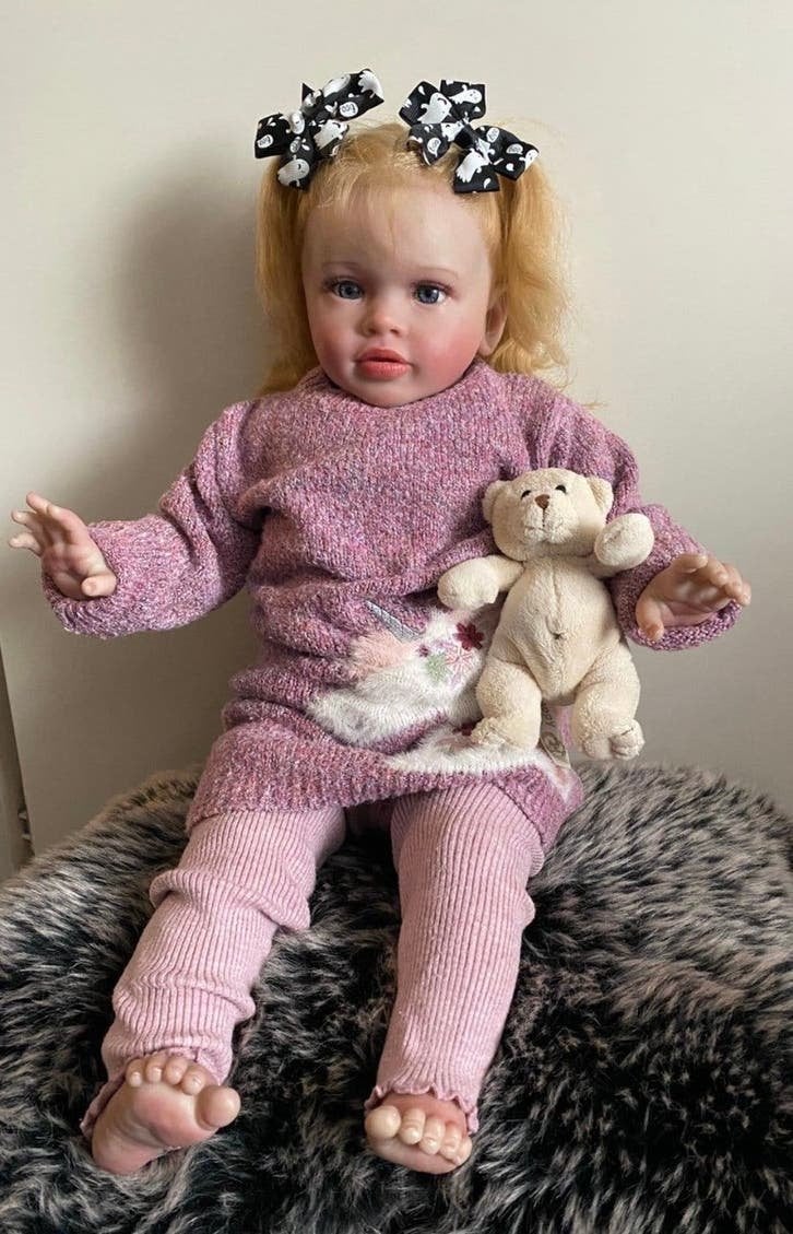 Prachtige Reborn toddler ( 60 cm ) 🌷🧸, Verzamelen, Verzenden, Zo goed als nieuw, Pop